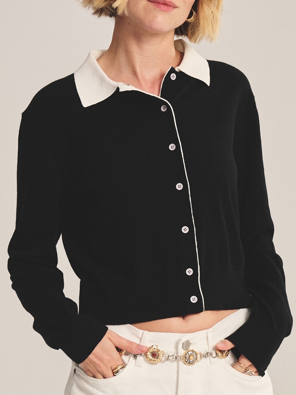 Velvet by Graham & Spencer Riven Collared Cardigan